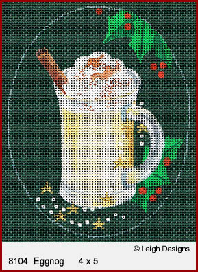 click here to view larger image of Christmas Cocktails - Eggnog (hand painted canvases)