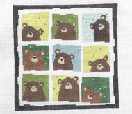 click here to view larger image of Nines - Brown Bears (hand painted canvases)