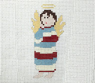 click here to view larger image of Horizontal Stripe Angel Ornament (hand painted canvases)