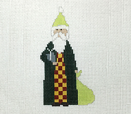 click here to view larger image of Check Santa Ornament (hand painted canvases)