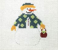 click here to view larger image of Purse Snowman Ornament (hand painted canvases)