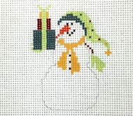 click here to view larger image of Packages Snowman Ornament (hand painted canvases)