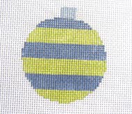 click here to view larger image of Wide Striped Bauble Ornament (hand painted canvases)