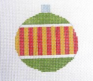 click here to view larger image of Vertical Striped Bauble Ornament (hand painted canvases)