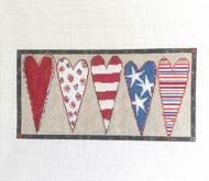 click here to view larger image of Stars and Stripes Heart Bolster (hand painted canvases)