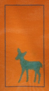 click here to view larger image of Woodland Critter Deer On Orange (hand painted canvases)