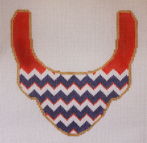 click here to view larger image of Statement Necklace - Navy Zig-Zags (hand painted canvases)