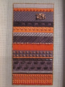 click here to view larger image of Stitch Guide for Purple and Coral Stripe (books)