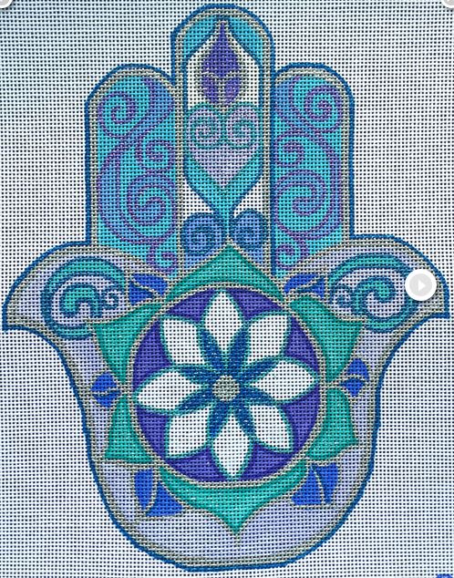 click here to view larger image of Frosty Hamsa (hand painted canvases)