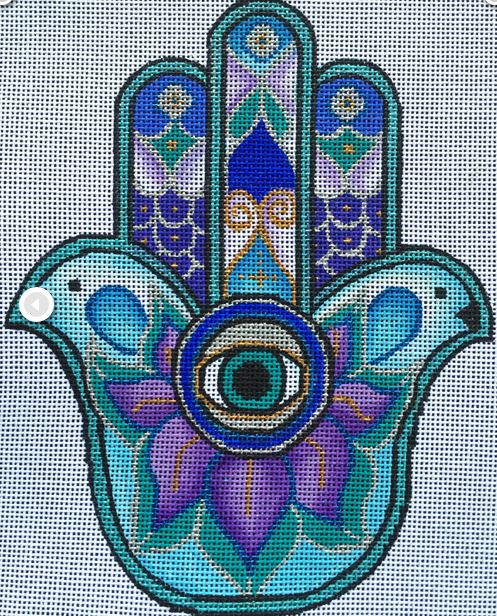 click here to view larger image of Turquoise Hamsa (hand painted canvases)