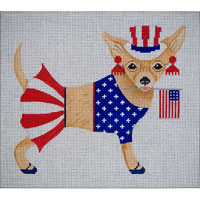 click here to view larger image of Patriotic Koko Chanel (hand painted canvases)