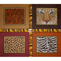click here to view larger image of Animal Skins - Leopard Face With Ribbon (hand painted canvases)