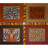 click here to view larger image of Animal Skins - Tiger Face With Ribbon (hand painted canvases)