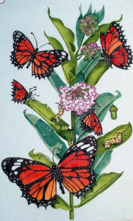 click here to view larger image of Monarchs (hand painted canvases)