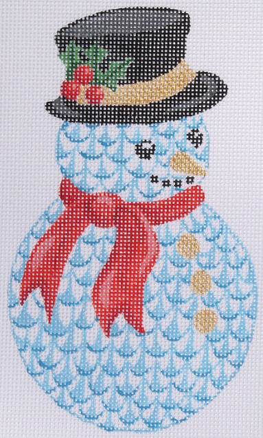 click here to view larger image of Mini Herend-Inspired Fishnet Snowman (hand painted canvases 2)