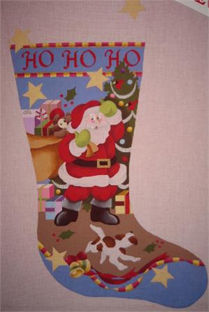 click here to view larger image of Ho Ho Ho Stocking (hand painted canvases)