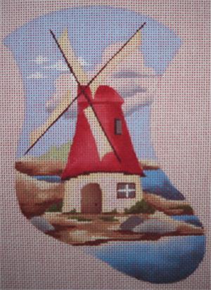 click here to view larger image of Windmill Mini Stocking (hand painted canvases)