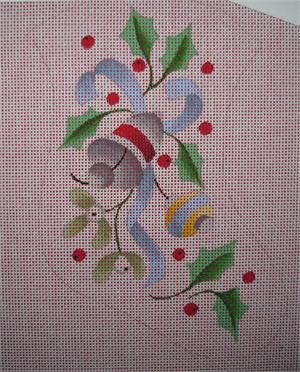 click here to view larger image of Silver Bells Mini Stocking (hand painted canvases)