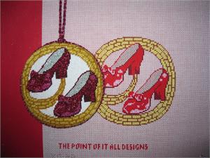 click here to view larger image of Ruby Slippers Ornament (hand painted canvases)