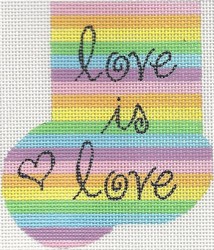 click here to view larger image of Love Is Love Mini Sock (hand painted canvases)