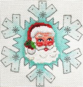click here to view larger image of Santa Face Snowflake Ornament (hand painted canvases)
