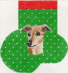 click here to view larger image of Whippet or Italian Greyhound Mini Sock (hand painted canvases)