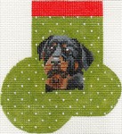 click here to view larger image of Rottweiler Mini Sock (hand painted canvases)