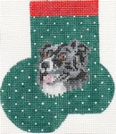 click here to view larger image of Border Collie Mini Sock (hand painted canvases)