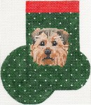 click here to view larger image of Norfolk Terrier Mini Sock (hand painted canvases)