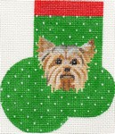 click here to view larger image of Yorkshire Terrier Mini Sock (hand painted canvases)