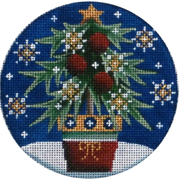 click here to view larger image of Red Ball Tree Ornament (hand painted canvases)
