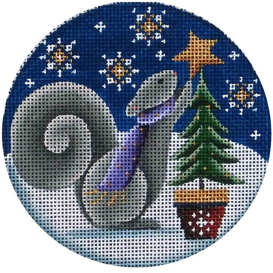 click here to view larger image of Squirrel Tree Ornament (hand painted canvases)