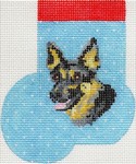click here to view larger image of German Shepherd Mini Sock (hand painted canvases)