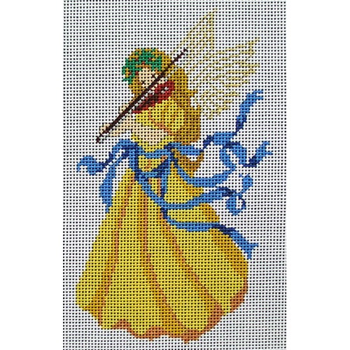 click here to view larger image of Yellow Robed Angel With Violin (hand painted canvases)