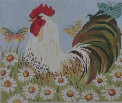 click here to view larger image of Rooster With Daisies (hand painted canvases)
