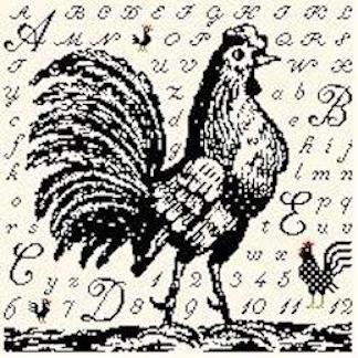 click here to view larger image of Toile Rooster (hand painted canvases)