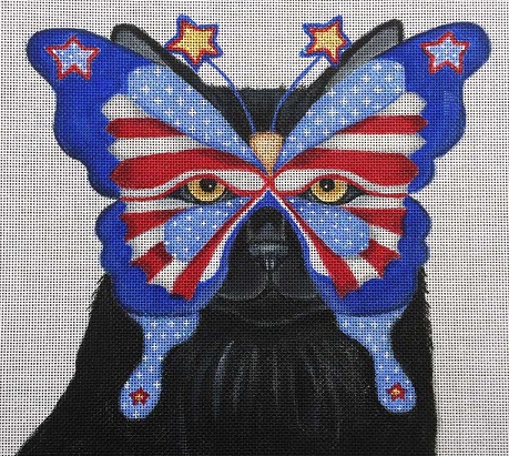 click here to view larger image of Americana - Costume Cats (hand painted canvases)