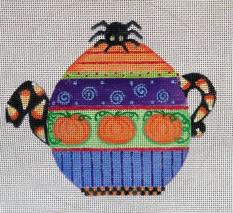 click here to view larger image of Halloween Teapot Ornament (hand painted canvases)