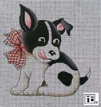click here to view larger image of Black and White Dog (hand painted canvases)