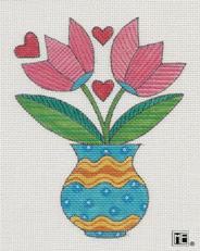 click here to view larger image of Pink Tulips (hand painted canvases)
