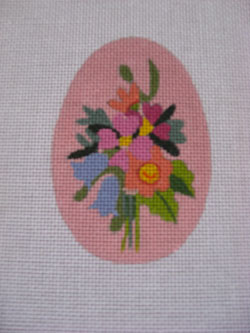 click here to view larger image of Pink Floral Egg (hand painted canvases)