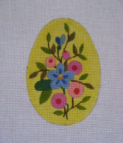 click here to view larger image of Yellow Floral Egg (hand painted canvases)