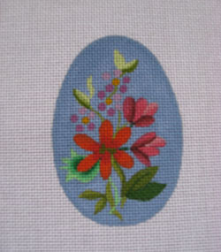 click here to view larger image of Blue Floral Egg (hand painted canvases)
