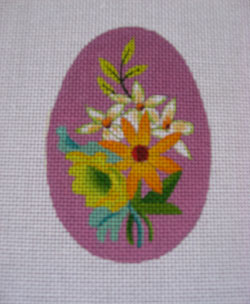 click here to view larger image of Purple Floral Egg (hand painted canvases)