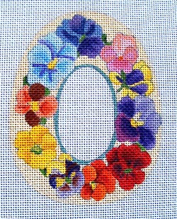 click here to view larger image of Pansies Sugar Egg (hand painted canvases)