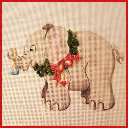 click here to view larger image of Elephant w/Garland (hand painted canvases)