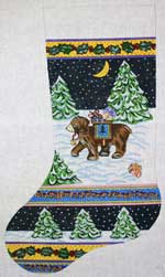 click here to view larger image of Bear With Blanket In Snow Stocking (hand painted canvases)