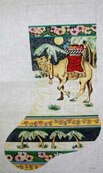click here to view larger image of Camel With Blanket In Desert Stocking (hand painted canvases)
