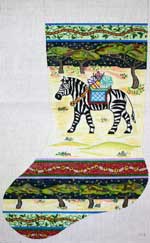 click here to view larger image of Zebra With Blanket In Desert Stocking (hand painted canvases)