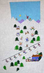 click here to view larger image of Ski Scene Stocking - 18ct (hand painted canvases)